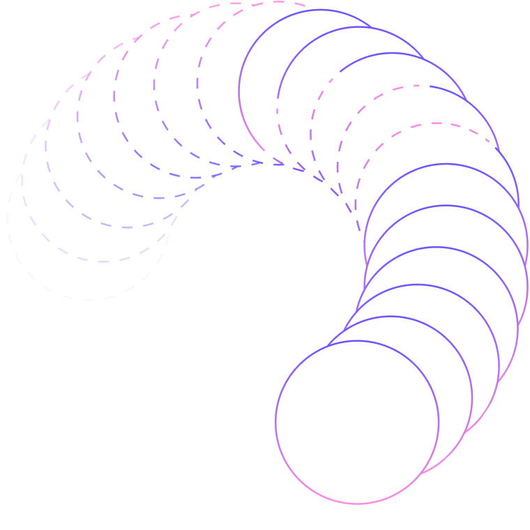 Abstract illustration with flowing purple and pink gradient circles